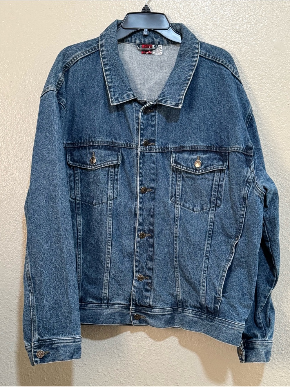 Marlboro Jean Jacket Size XL Mens Denim Trucker Cowboy Western Wear Vintage 90s